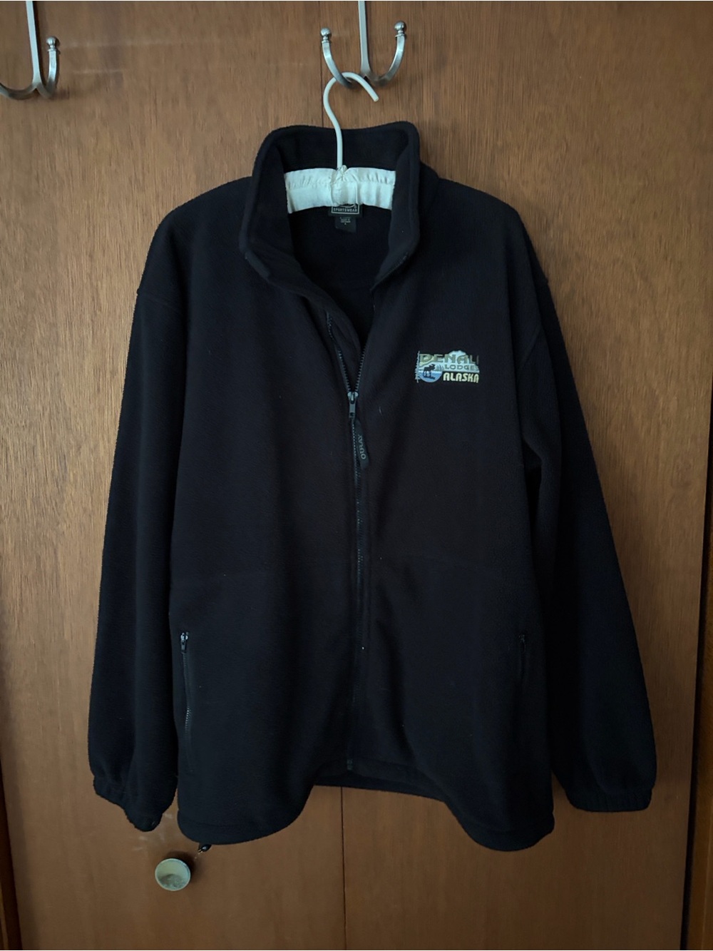 Unbranded Men’s Alaska Embroidered Black Performance Fleece Jacket